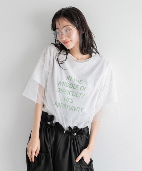 LOWRYS FARM（ローリーズファーム）の「レース／チュールアソートＴシャツ　 127291（Tシャツ/カットソー・レディース・ブラック/オフホワイト/ホワイト系その他/ブラック系その他・FREE）」の18枚目の写真