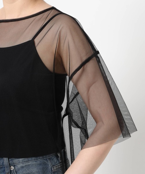 LOWRYS FARM（ローリーズファーム）の「レース／チュールアソートＴシャツ　 127291（Tシャツ/カットソー・レディース・ブラック/オフホワイト/ホワイト系その他/ブラック系その他・FREE）」の7枚目の写真