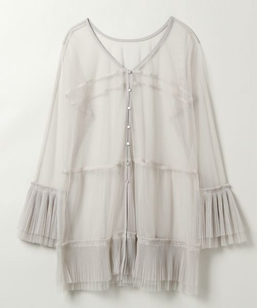 JEANASIS（ジーナシス）の「チュールプリーツ2WAYチュニック/135739（チュニック・レディース・グレー/ブラック/ライトグレー・FREE）」の2枚目の写真