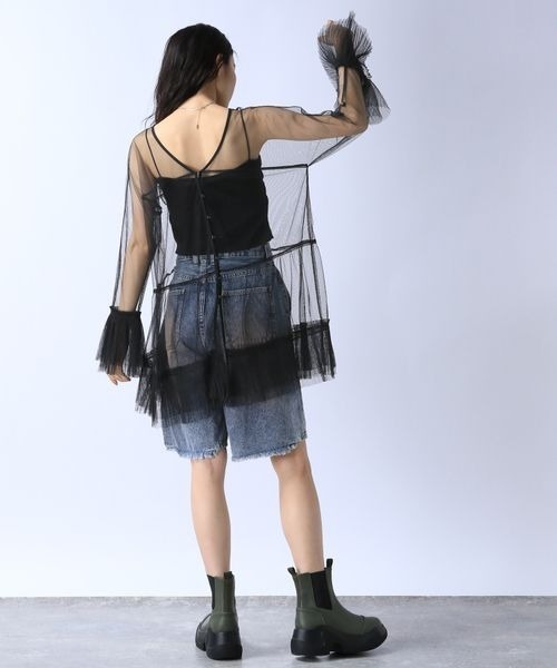 JEANASIS（ジーナシス）の「チュールプリーツ2WAYチュニック/135739（チュニック・レディース・グレー/ブラック/ライトグレー・FREE）」の11枚目の写真