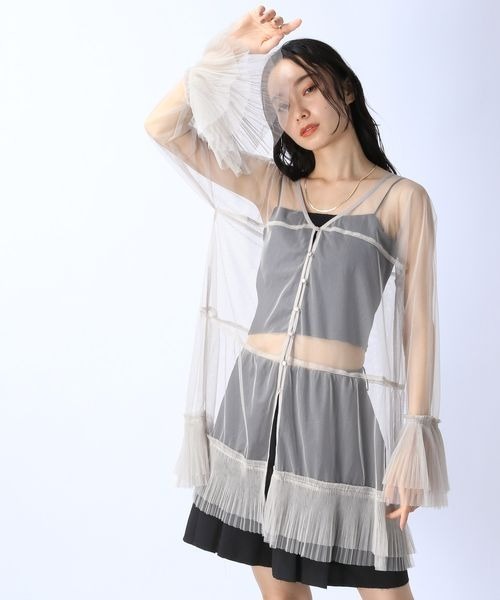 JEANASIS（ジーナシス）の「チュールプリーツ2WAYチュニック/135739（チュニック・レディース・グレー/ブラック/ライトグレー・FREE）」の15枚目の写真