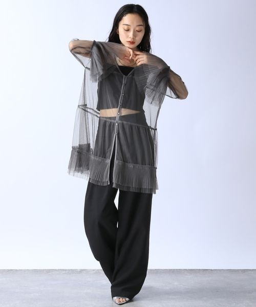 JEANASIS（ジーナシス）の「チュールプリーツ2WAYチュニック/135739（チュニック・レディース・グレー/ブラック/ライトグレー・FREE）」の17枚目の写真