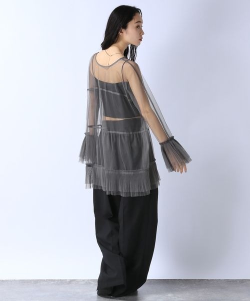 JEANASIS（ジーナシス）の「チュールプリーツ2WAYチュニック/135739（チュニック・レディース・グレー/ブラック/ライトグレー・FREE）」の19枚目の写真