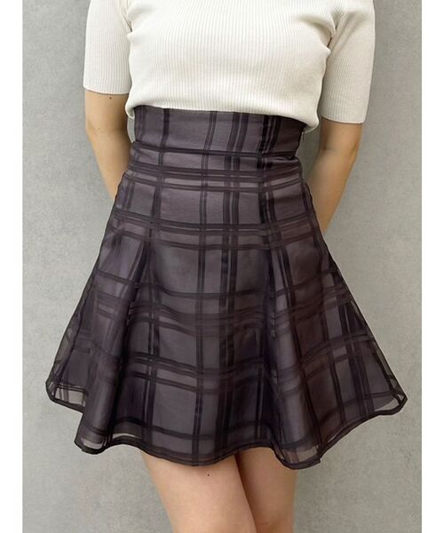 シアーチェックバックレースアップミニスカパン（その他パンツ  
