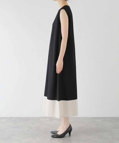 La TOTALITE（ラトータリテ）の「配色カットワンピース（ワンピース・レディース・ブルー/ベージュ/ブラック・FREE）」の14枚目の写真