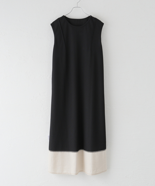 La TOTALITE（ラトータリテ）の「配色カットワンピース（ワンピース・レディース・ブルー/ベージュ/ブラック・FREE）」の20枚目の写真