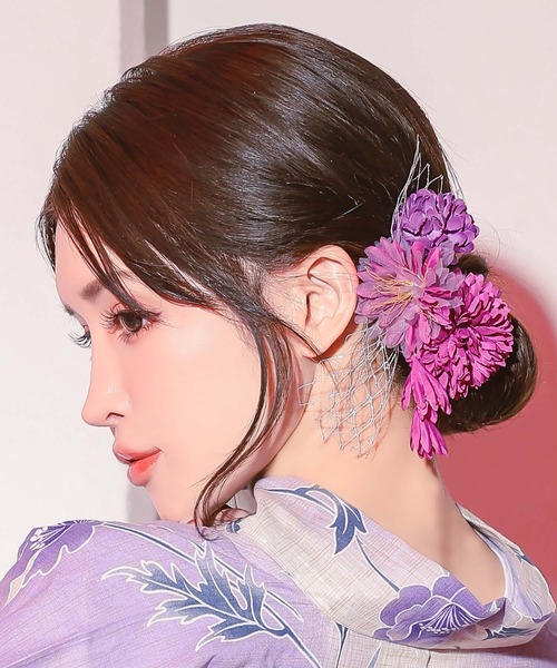 着物 浴衣 ヘアアクセサリー Tika ゆかた 激安 浴衣 髪飾り 垂れフラワー コサージュ ヘア