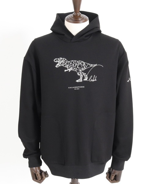 CALL&RESPONSE（コールアンドレスポンス）の「mpa3524-ティラノサウルス-プリントパーカー-ダンボールニット（パーカー・メンズ・ブラック/ホワイト・2/4/5）」の14枚目の写真
