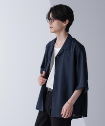 オープンカラーテックリネンシャツ 半袖