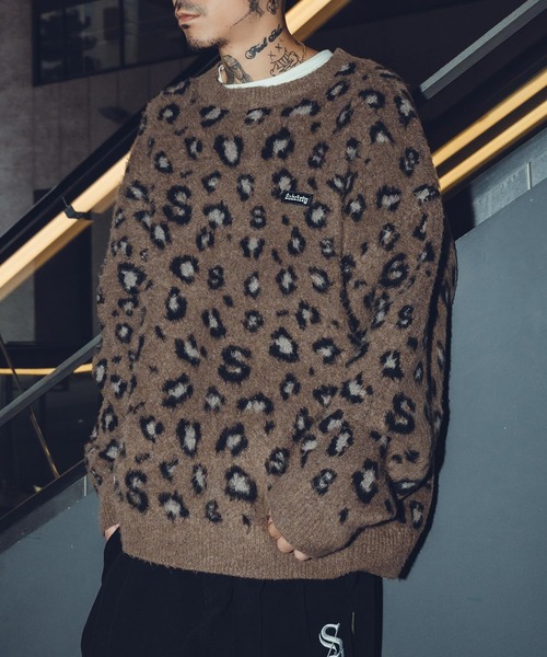 Subciety（サブサエティ）の「LEOPARD SHAGGY KNIT（ニット/セーター・メンズ・ブラック/オリーブ/ブラウン・MEDIUM/LARGE/X-LARGE）」の3枚目の写真