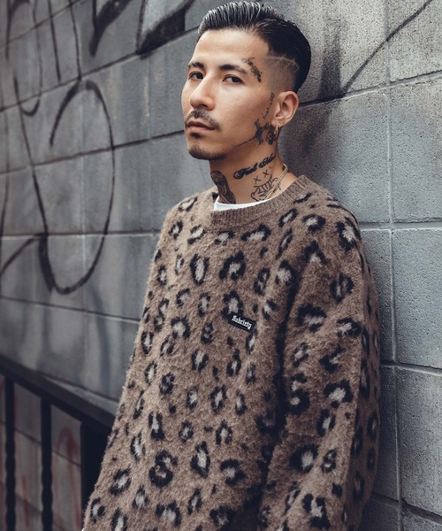 Subciety（サブサエティ）の「LEOPARD SHAGGY KNIT（ニット/セーター・メンズ・ブラック/オリーブ/ブラウン・MEDIUM/LARGE/X-LARGE）」の4枚目の写真