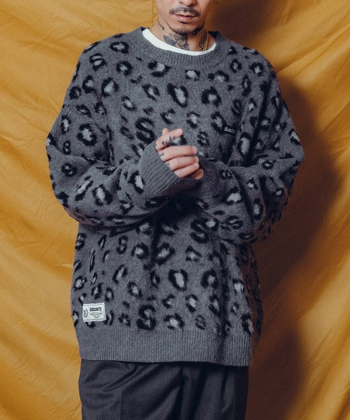 Subciety（サブサエティ）の「LEOPARD SHAGGY KNIT（ニット/セーター・メンズ・ブラック/オリーブ/ブラウン・MEDIUM/LARGE/X-LARGE）」の5枚目の写真