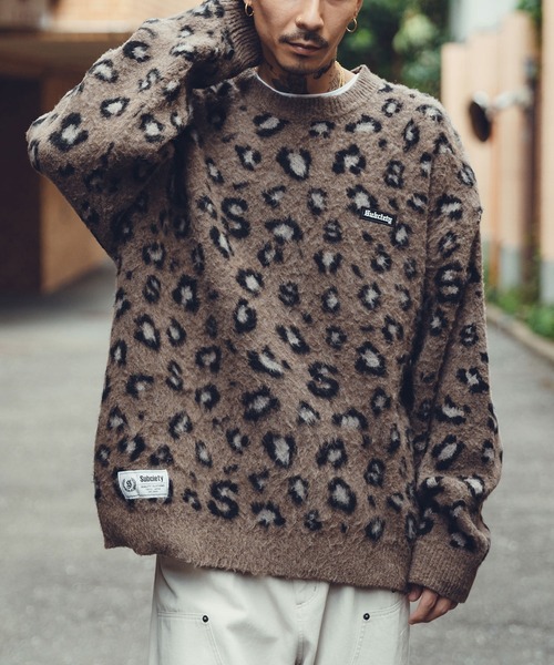 Subciety（サブサエティ）の「LEOPARD SHAGGY KNIT（ニット/セーター・メンズ・ブラック/オリーブ/ブラウン・MEDIUM/LARGE/X-LARGE）」の6枚目の写真
