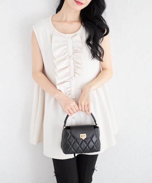 tocco closet（トッコ　クローゼット）の「【ZOZO限定】カットジョーゼットフロントフリルペプラムベスト（ベスト・レディース・ベージュ/ブラック/アイボリー・M）」の13枚目の写真