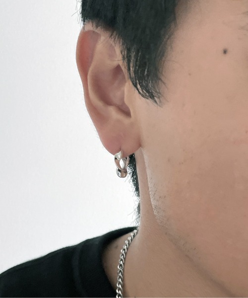 セール】【MAISON CLUB】Nuance Twist Hoop Pierce Silver925