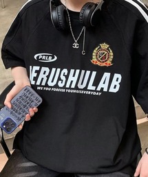 NOWLE | 【NOWLE】エンブレム ワッペン付き ライン柄 コットン ゲームシャツ(Tシャツ/カットソー)