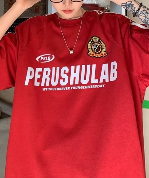 NOWLE(ノウル)の「【NOWLE】エンブレム ワッペン付き ライン柄 コットン ゲームシャツ(Tシャツ/カットソー・メンズ・ホワイト/ブラック/レッド・X-LARGE/LARGE/MEDIUM)」の20枚目の写真