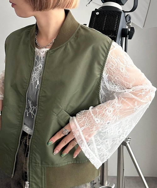 apres jour mignon（アプレジュールミニョン）の「レースBIGロンT【ZOZOTOWN限定アイテム】（Tシャツ/カットソー・レディース・オフホワイト/ボルドー/ブラック・フリー/X-LARGE）」の7枚目の写真