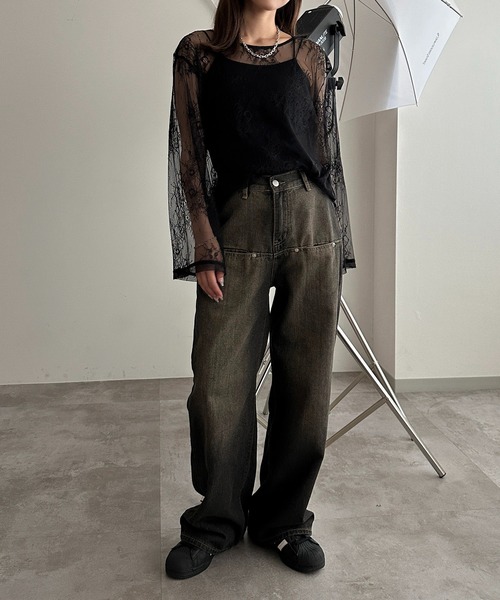 apres jour mignon（アプレジュールミニョン）の「レースBIGロンT【ZOZOTOWN限定アイテム】（Tシャツ/カットソー・レディース・オフホワイト/ボルドー/ブラック・フリー/X-LARGE）」の14枚目の写真