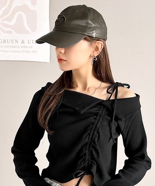 Java（ジャバ）の「《Javaジャバコラボ》インパクトを与える主役キャップ。フェイクレザーサイドロゴスタッズキャップ（キャップ・レディース・アイボリー/ブラック/ブラウン・ONE SIZE）」の21枚目の写真