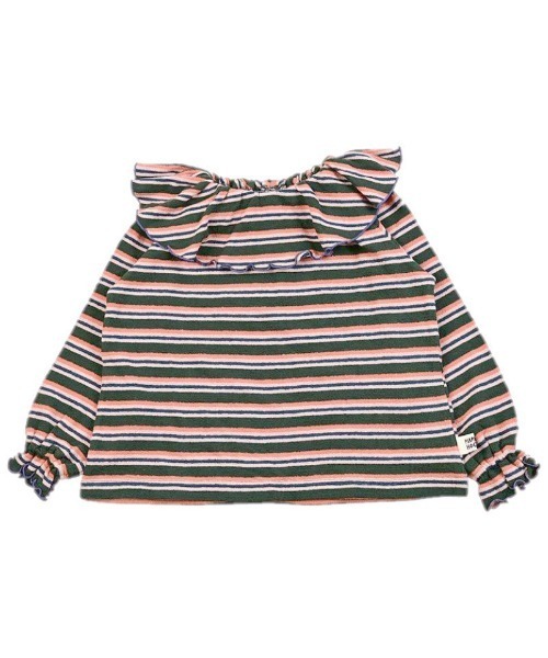 HOGAN RANCH WEAR（ホーガンランチウエア）の「パイルフリルカラーカットソー（Tシャツ/カットソー・キッズ・ミント/レッド/グリーン/ピンク/ライトブルー/オフホワイト・80/90/100/110/120/130/140/150）」の3枚目の写真