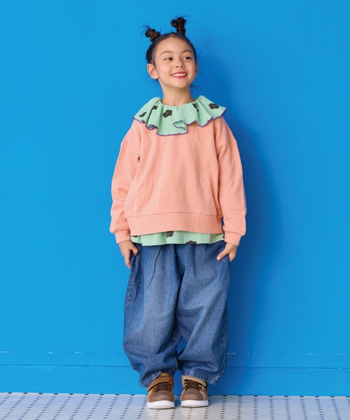 HOGAN RANCH WEAR（ホーガンランチウエア）の「パイルフリルカラーカットソー（Tシャツ/カットソー・キッズ・ミント/レッド/グリーン/ピンク/ライトブルー/オフホワイト・80/90/100/110/120/130/140/150）」の21枚目の写真