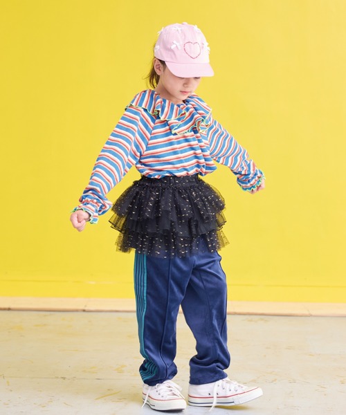 HOGAN RANCH WEAR（ホーガンランチウエア）の「パイルフリルカラーカットソー（Tシャツ/カットソー・キッズ・ミント/レッド/グリーン/ピンク/ライトブルー/オフホワイト・80/90/100/110/120/130/140/150）」の17枚目の写真