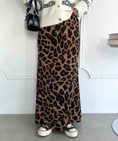 セール】レオパードマキシスカート（スカート）｜SOLLON