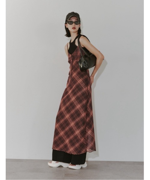 BURBERRY チェック ワンピース キャミワンピ 40size バーバリー ブルー