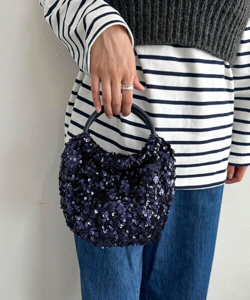 fredy emue（フレディエミュ）の「スパンコール丸手2WAYバッグ（ショルダーバッグ・レディース・ネイビー/ブラック・FREE）」の9枚目の写真