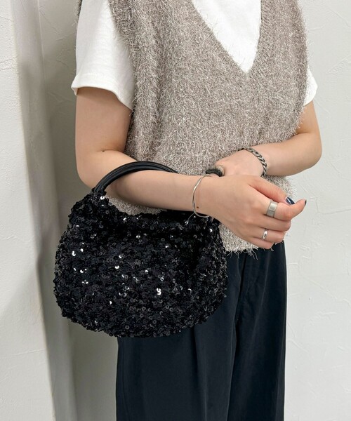 fredy emue（フレディエミュ）の「スパンコール丸手2WAYバッグ（ショルダーバッグ・レディース・ネイビー/ブラック・FREE）」の12枚目の写真