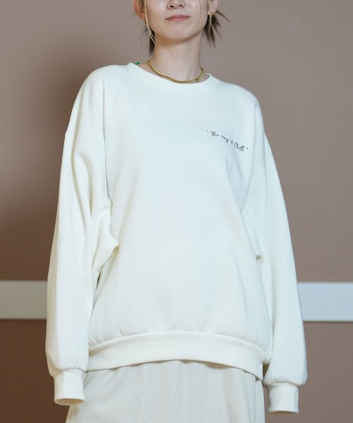 ムラサキスポーツ(ムラサキスポーツ)の「RIKKA FEMME/リッカファム トレーナー RF24FW20(スウェット・レディース・ダークグレー/アイボリー・FREE)」の2枚目の写真