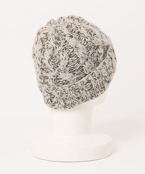 salle de bal（サルデバル）の「ウール＆コットン ミックス ニット ワッチキャップ（ニットキャップ/ビーニー・レディース・オフホワイト/グレー・FREE）」の3枚目の写真