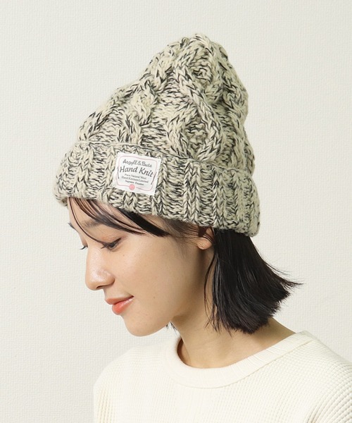 salle de bal（サルデバル）の「ウール＆コットン ミックス ニット ワッチキャップ（ニットキャップ/ビーニー・レディース・オフホワイト/グレー・FREE）」の5枚目の写真