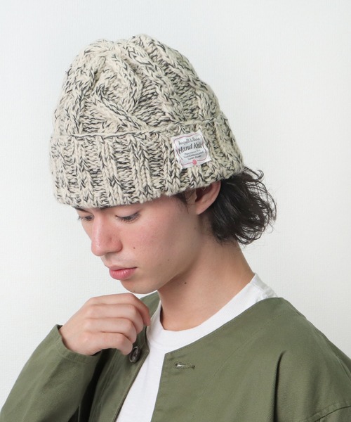 salle de bal（サルデバル）の「ウール＆コットン ミックス ニット ワッチキャップ（ニットキャップ/ビーニー・レディース・オフホワイト/グレー・FREE）」の7枚目の写真