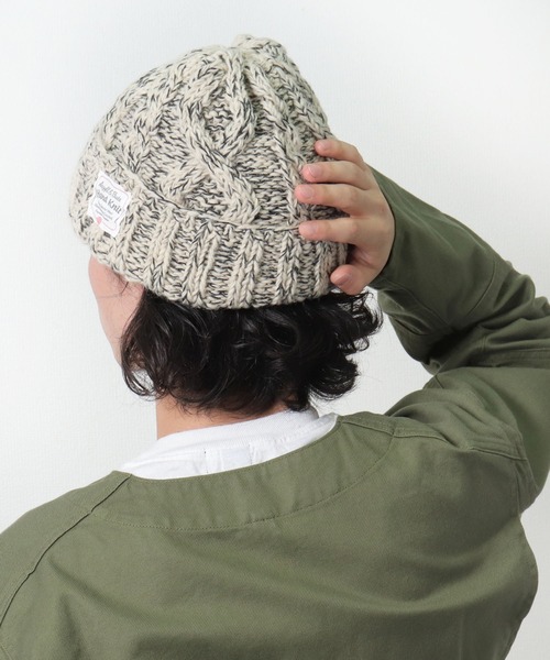 salle de bal（サルデバル）の「ウール＆コットン ミックス ニット ワッチキャップ（ニットキャップ/ビーニー・レディース・オフホワイト/グレー・FREE）」の9枚目の写真