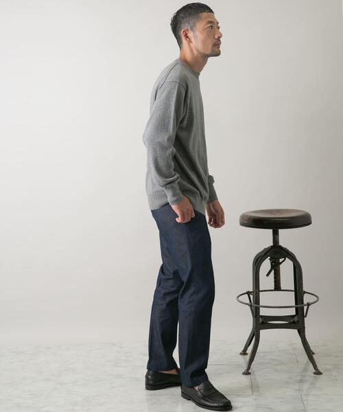 URBAN RESEARCH ROSSO MEN(アーバンリサーチロッソメン)の「『一部WEB限定カラー』綿カシミヤクルーネックニット(ニット/セーター・メンズ・ブルー/グリーン/グレー/アイボリー/ブラック・LARGE/MEDIUM)」の14枚目の写真