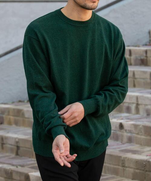 URBAN RESEARCH ROSSO MEN(アーバンリサーチロッソメン)の「『一部WEB限定カラー』綿カシミヤクルーネックニット(ニット/セーター・メンズ・ブルー/グリーン/グレー/アイボリー/ブラック・LARGE/MEDIUM)」の21枚目の写真