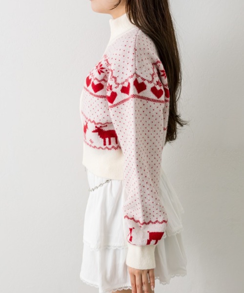 OLIVE des OLIVE(オリーブデオリーブ)の「オリーブのカウチン(カーディガン/ボレロ・レディース・オフホワイト/ネイビー/アイボリー/サックスブルー・FREE)」の15枚目の写真