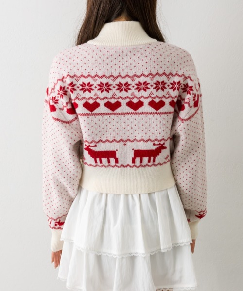 OLIVE des OLIVE(オリーブデオリーブ)の「オリーブのカウチン(カーディガン/ボレロ・レディース・オフホワイト/ネイビー/アイボリー/サックスブルー・FREE)」の16枚目の写真