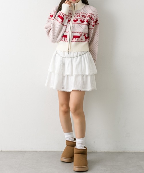 OLIVE des OLIVE(オリーブデオリーブ)の「オリーブのカウチン(カーディガン/ボレロ・レディース・オフホワイト/ネイビー/アイボリー/サックスブルー・FREE)」の9枚目の写真