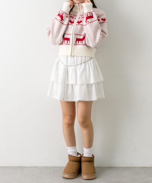 OLIVE des OLIVE(オリーブデオリーブ)の「オリーブのカウチン(カーディガン/ボレロ・レディース・オフホワイト/ネイビー/アイボリー/サックスブルー・FREE)」の10枚目の写真