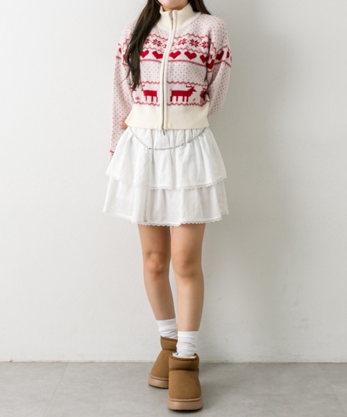 OLIVE des OLIVE(オリーブデオリーブ)の「オリーブのカウチン(カーディガン/ボレロ・レディース・オフホワイト/ネイビー/アイボリー/サックスブルー・FREE)」の11枚目の写真