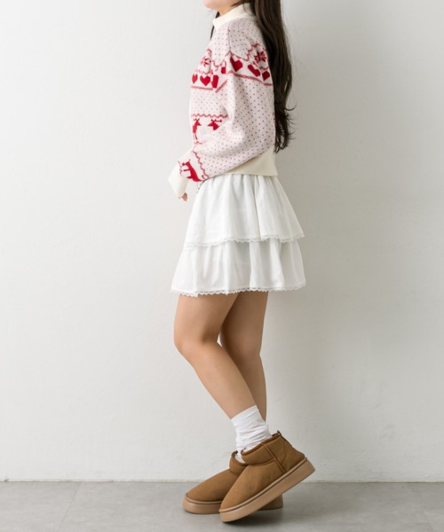 OLIVE des OLIVE(オリーブデオリーブ)の「オリーブのカウチン(カーディガン/ボレロ・レディース・オフホワイト/ネイビー/アイボリー/サックスブルー・FREE)」の12枚目の写真