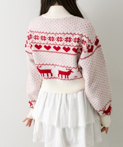 OLIVE des OLIVE(オリーブデオリーブ)の「オリーブのカウチン(カーディガン/ボレロ・レディース・オフホワイト/ネイビー/アイボリー/サックスブルー・FREE)」の8枚目の写真