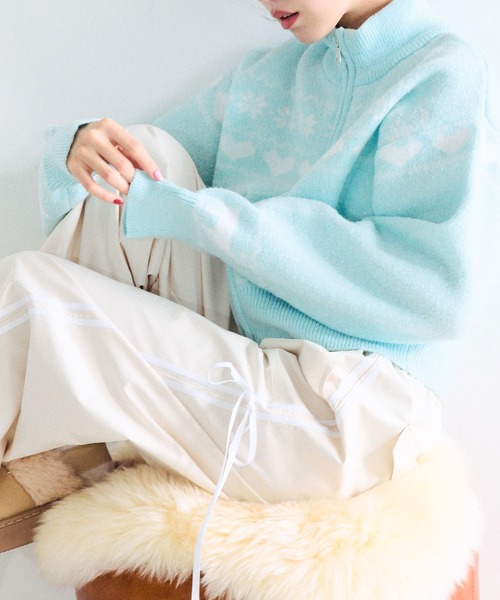 OLIVE des OLIVE(オリーブデオリーブ)の「オリーブのカウチン(カーディガン/ボレロ・レディース・オフホワイト/ネイビー/アイボリー/サックスブルー・FREE)」の21枚目の写真