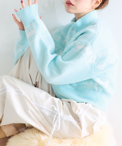 OLIVE des OLIVE(オリーブデオリーブ)の「オリーブのカウチン(カーディガン/ボレロ・レディース・オフホワイト/ネイビー/アイボリー/サックスブルー・FREE)」の22枚目の写真