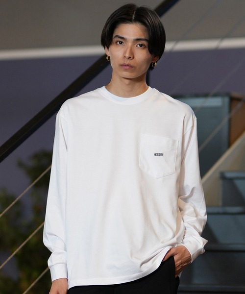 KEEN（キーン）の「KEEN/キーン 長袖 Tシャツ ロンT ポケT ポケット バックプリント ビッグシルエット 1029951/1028437/1028440/1031565（Tシャツ/カットソー・メンズ・ブラック/ホワイト/カーキ・M/L/XL）」の7枚目の写真