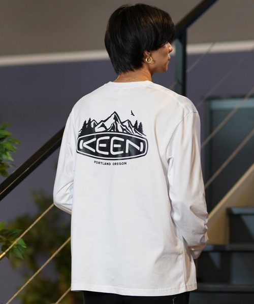 KEEN（キーン）の「KEEN/キーン 長袖 Tシャツ ロンT ポケT ポケット バックプリント ビッグシルエット 1029951/1028437/1028440/1031565（Tシャツ/カットソー・メンズ・ブラック/ホワイト/カーキ・M/L/XL）」の9枚目の写真