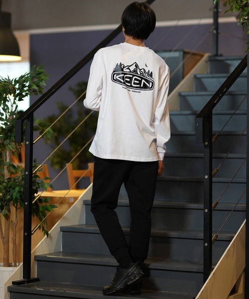 KEEN（キーン）の「KEEN/キーン 長袖 Tシャツ ロンT ポケT ポケット バックプリント ビッグシルエット 1029951/1028437/1028440/1031565（Tシャツ/カットソー・メンズ・ブラック/ホワイト/カーキ・M/L/XL）」の13枚目の写真